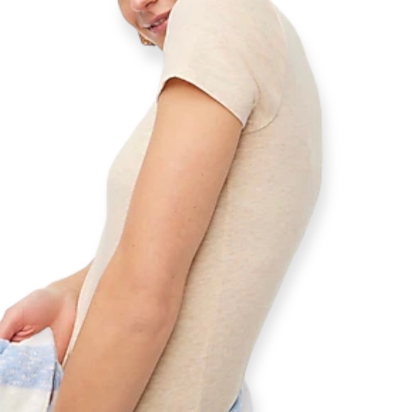 J. CREW T-Shirt Vintage Slub Cotton V-Neck Tee Heather Wheat Short Sleeve NWT - Picture 5 of 10